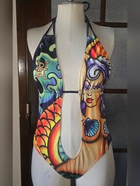 Ed Hardy | Swim | Ed Hardy Y2k Vintage Print Love Kills Monokini